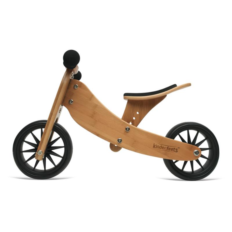 Kinderfeets Tiny Tot 2 in 1 Balance Bike Trike Bamboo Wooden
