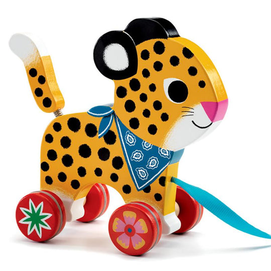 Greta Leopard Pull Along