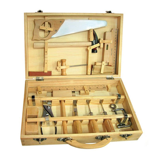 Metal & Wooden Tool Set in Case 16pc