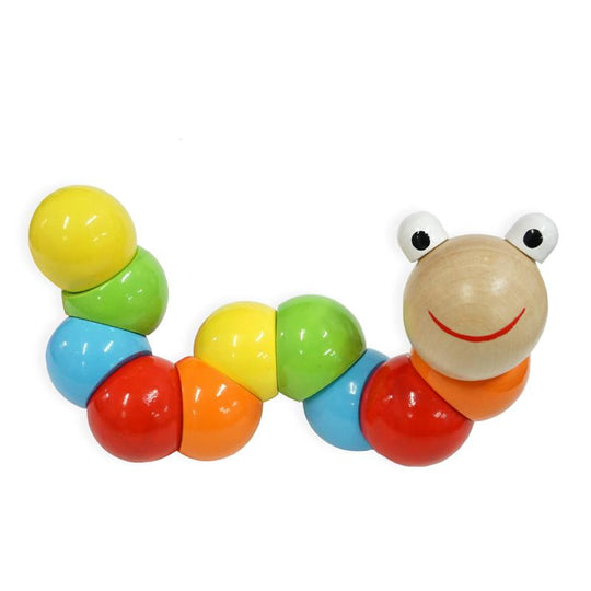 Jointed Worm Wooden Toy