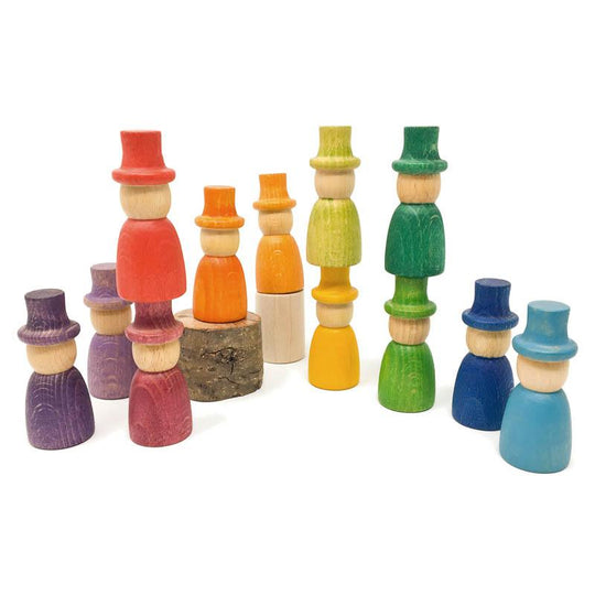 12 Magos Wizard Rainbow Peg People