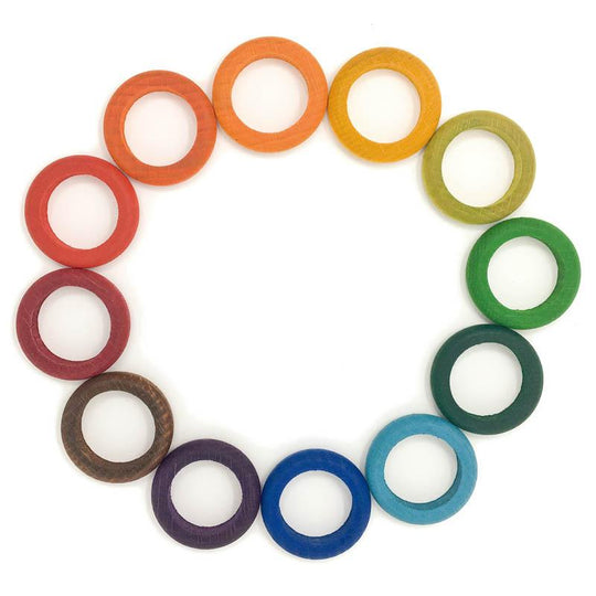 12 Loose Rainbow Waldorf Rings