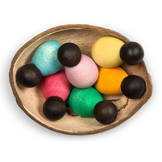 6 Baby Nins Dark Rainbow Peg People