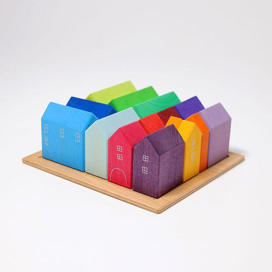 Building Set Small Wooden Houses