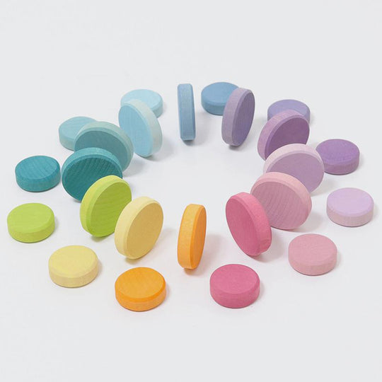Wooden Coins Pastel