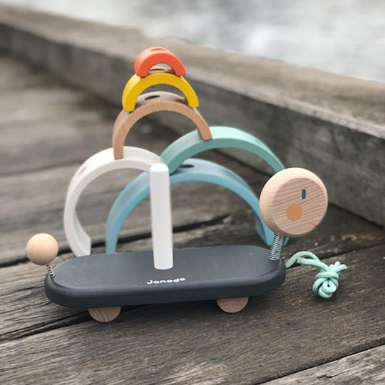 Cocoon Rainbow Stacking Turtle Pull Along