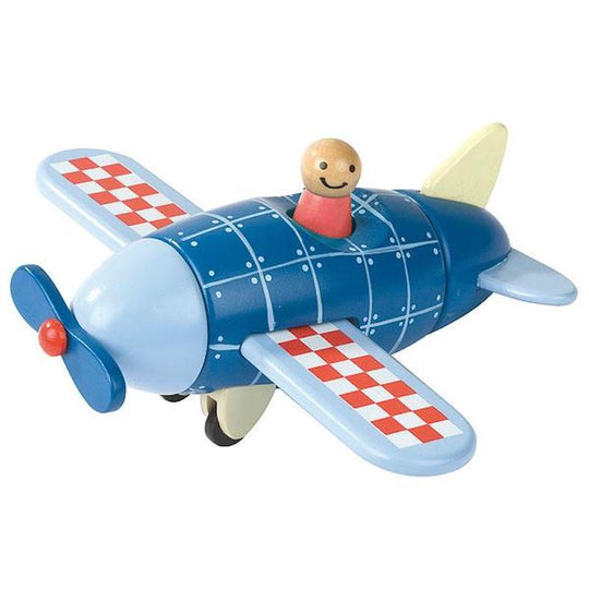Magnetic Blue Wooden Plane