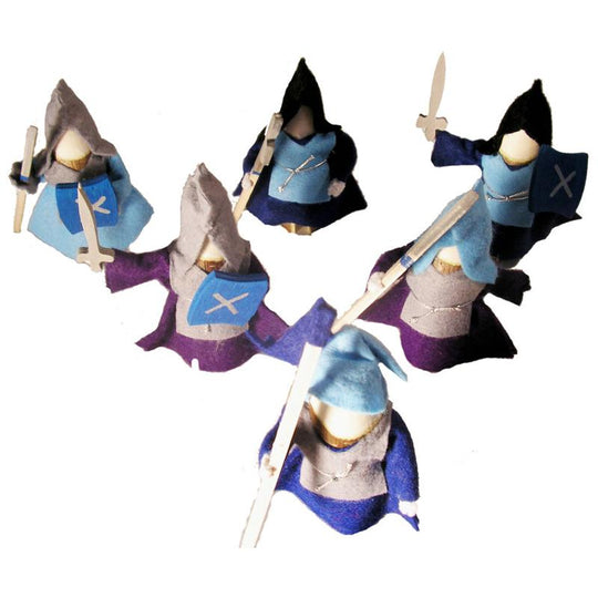 Knights Set of 6 Blue