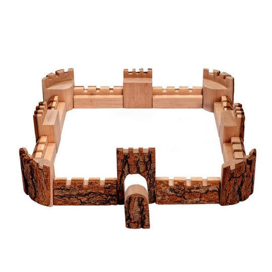 Natural Wood Castle Blocks 16pc Set