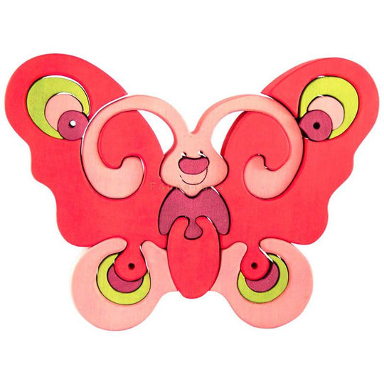 Pink Butterfly Wooden Puzzle