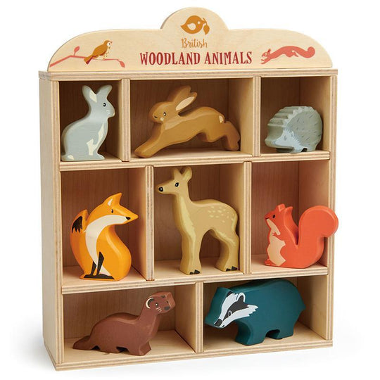 Wooden Woodland Animals with Display