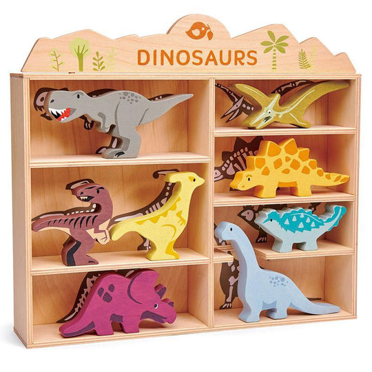 Wooden Dinosaurs with Display