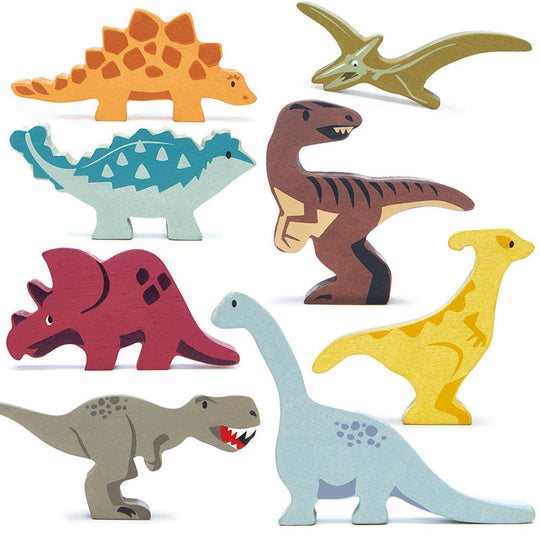 8 Wooden Dinosaurs
