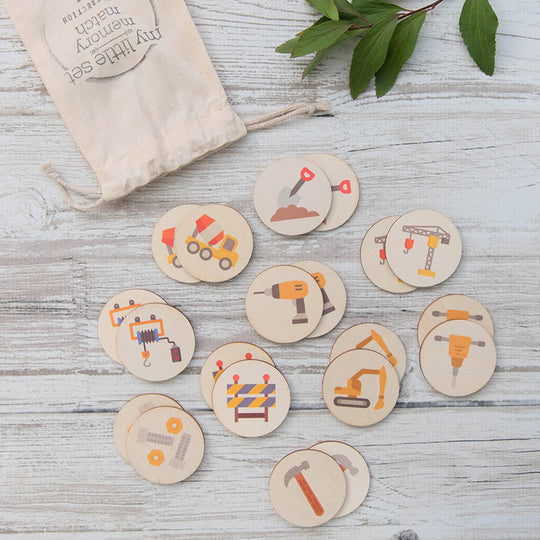 Construction Site Memory Match Discs